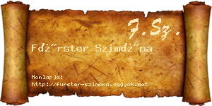 Fürster Szimóna névjegykártya